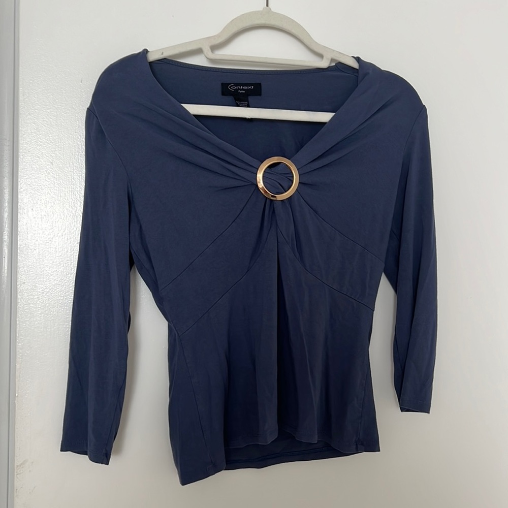 Blue Context 3/4 Sleeve Shirt